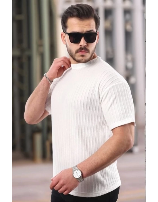 Erkek Kısa Kollu örgü Kumaş Bisiklet Yaka T-shirt