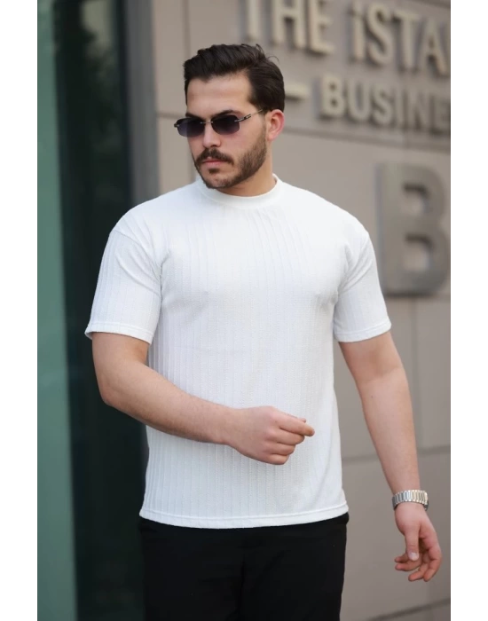 Erkek Kısa Kollu örgü Kumaş Bisiklet Yaka T-shirt