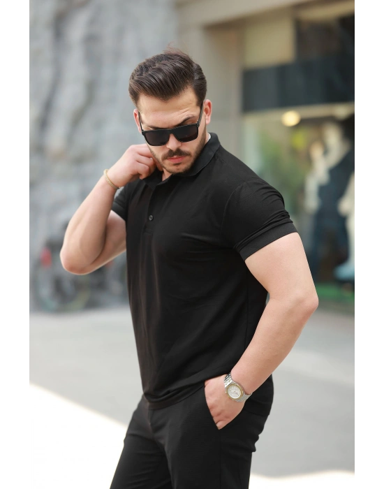 Erkek Kısa Kollu Yakalı Viskon Iki Iplik Erkek Tişört