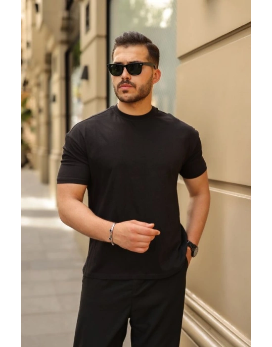 Erkek Kolları Dar Kesim Rahat Kalıp Basic Tişört