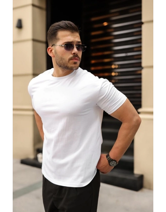Erkek Kolları Dar Kesim Rahat Kalıp Basic Tişört