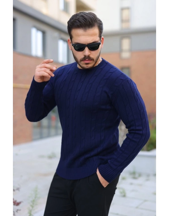 Erkek örgü Desen Bisiklet Yaka Kazak