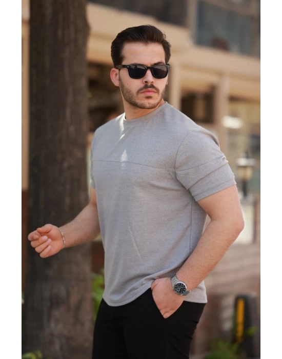 Erkek Oversize Bisiklet Yaka Kısa Kollu T-shirt