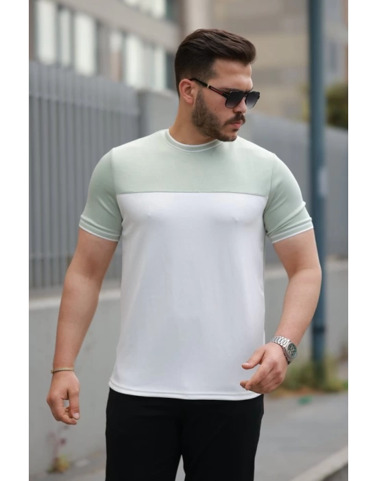 Erkek Parçalı Renk Kısa Kollu Tişört