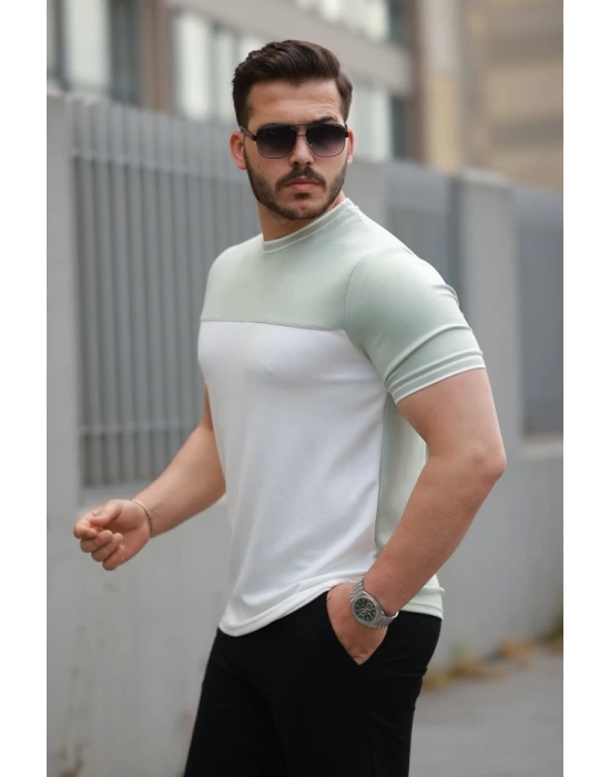 Erkek Parçalı Renk Kısa Kollu Tişört