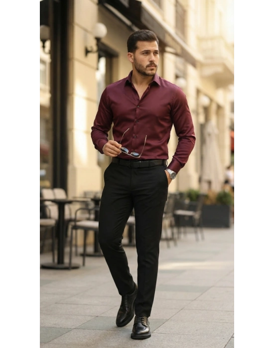 Erkek Saten Klasik Gömlek