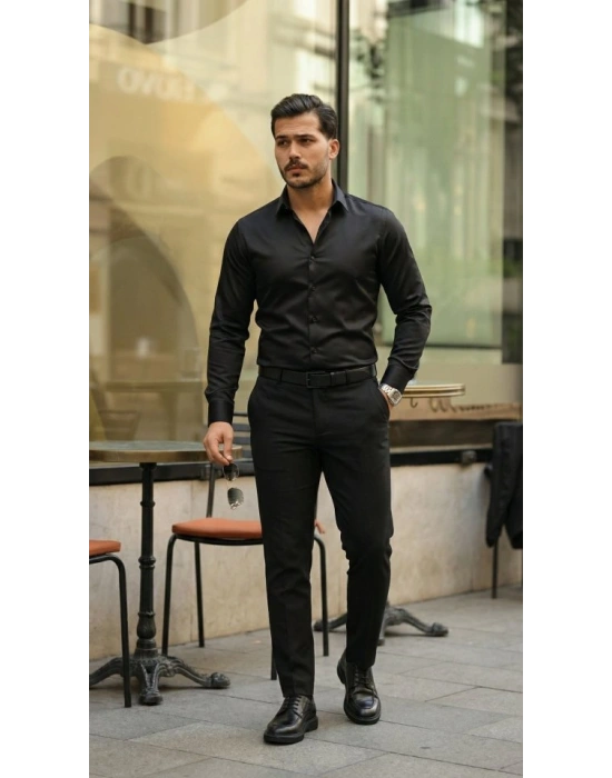 Erkek Saten Klasik Gömlek