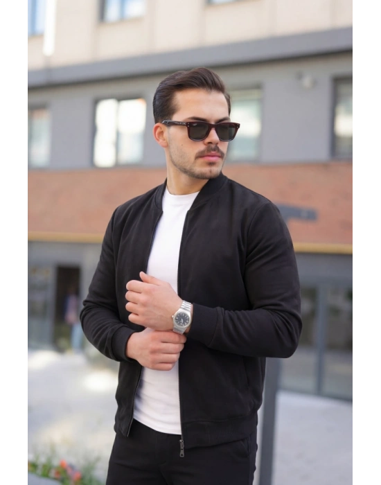 Erkek Scuba Süet Kumaş Bomber Hırka
