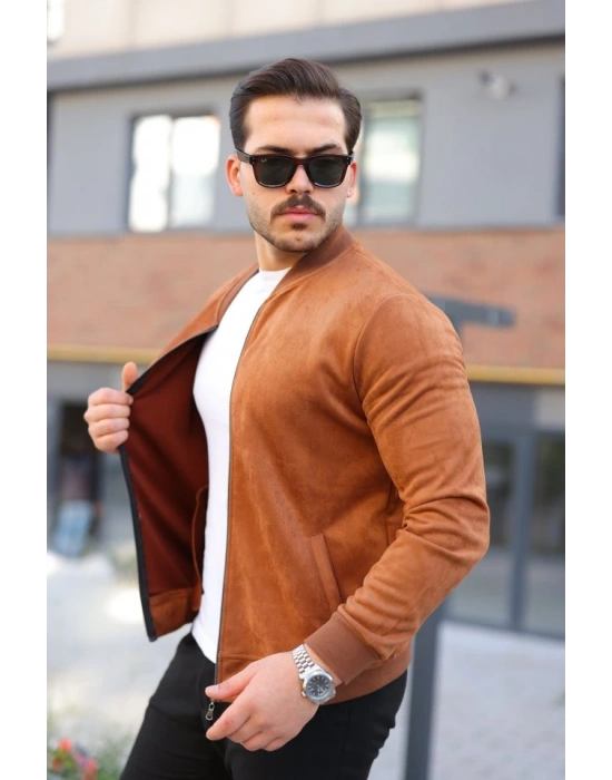 Erkek Scuba Süet Kumaş Bomber Hırka