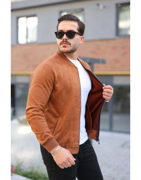 Erkek Scuba Süet Kumaş Bomber Hırka