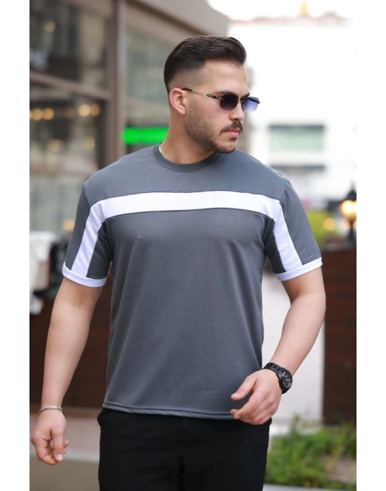 Erkek şerit Detaylı Kısa Kollu T-shirt