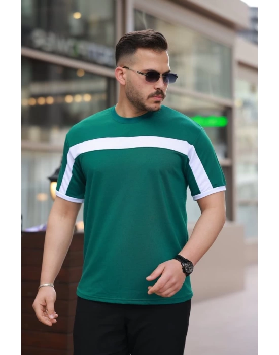 Erkek şerit Detaylı Kısa Kollu T-shirt