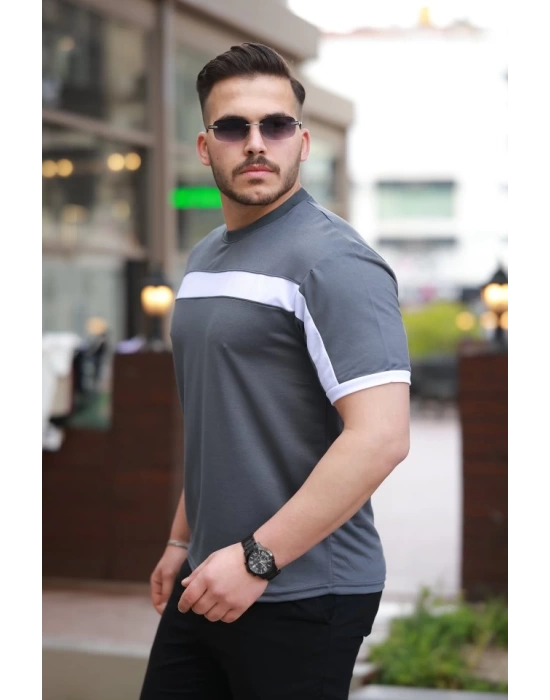 Erkek şerit Detaylı Kısa Kollu T-shirt
