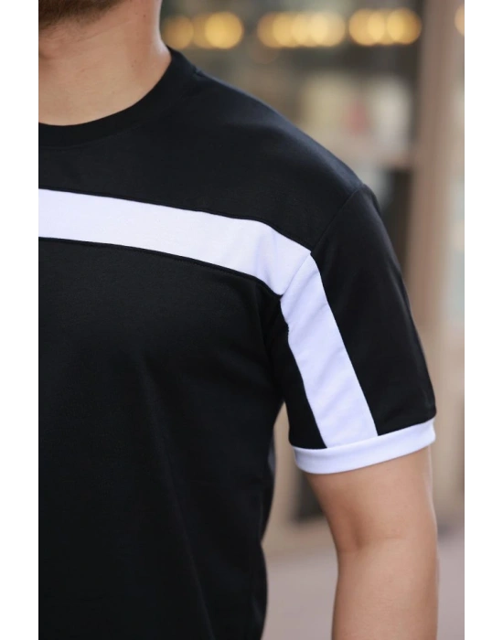 Erkek şerit Detaylı Kısa Kollu T-shirt