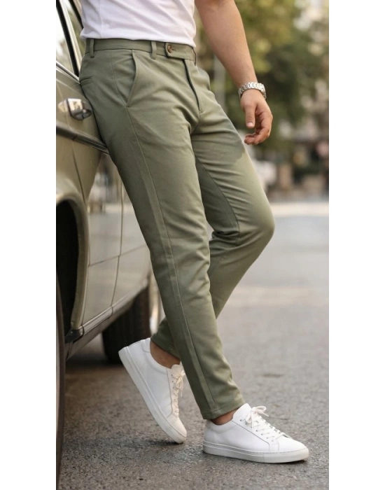Erkek Slim Fit Dilli Kumaş Pantolon