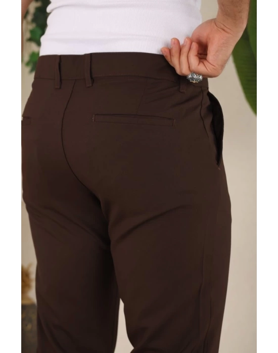 Erkek Slim Fit Likralı Bilek Boy Dilli Kumaş Pantolon