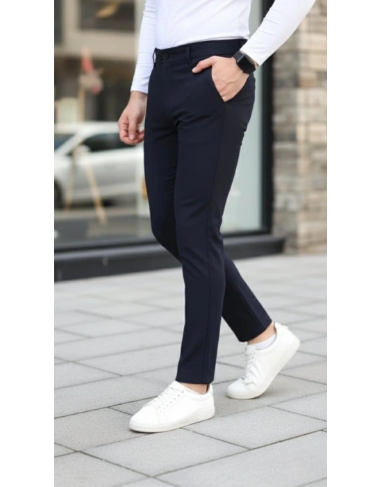 Erkek Slim Fit Likralı Gabardin Pantolon