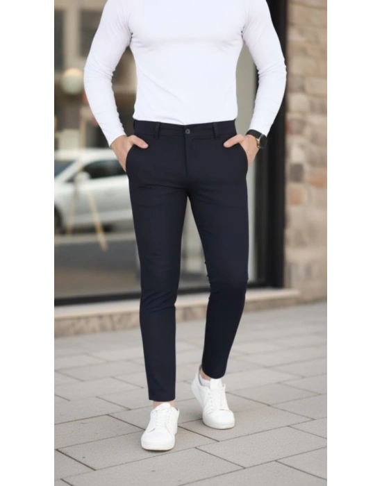 Erkek Slim Fit Likralı Gabardin Pantolon