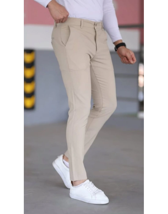 Erkek Slim Fit Likralı Gabardin Pantolon