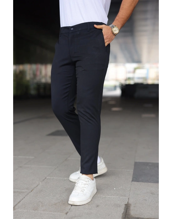 Erkek Slim Fit Likralı Gabardin Pantolon