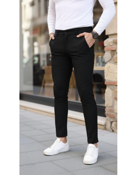 Erkek Slim Fit Likralı Gabardin Pantolon