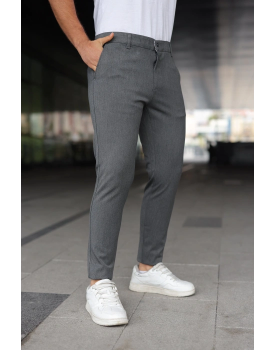 Erkek Slim Fit Likralı Gabardin Pantolon