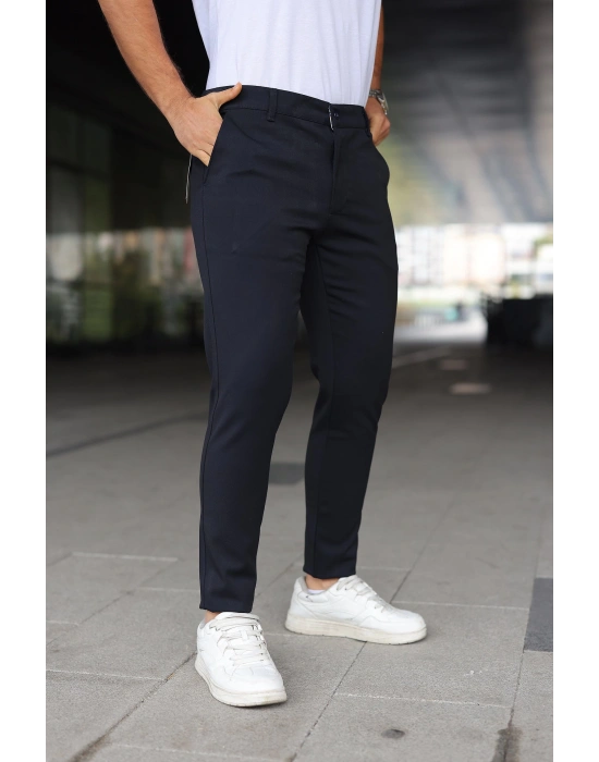Erkek Slim Fit Likralı Gabardin Pantolon