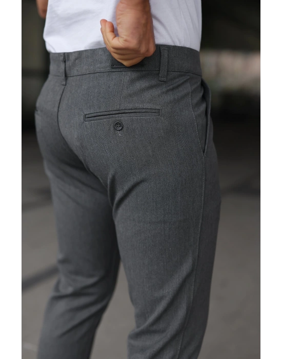 Erkek Slim Fit Likralı Gabardin Pantolon