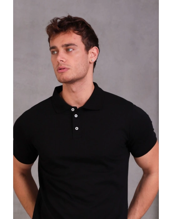 Erkek Slim Fit Pamuklu Yumuşak Doku Nefes Alan Kumaş Yakalı Tişört