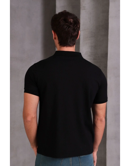 Erkek Slim Fit Pamuklu Yumuşak Doku Nefes Alan Kumaş Yakalı Tişört