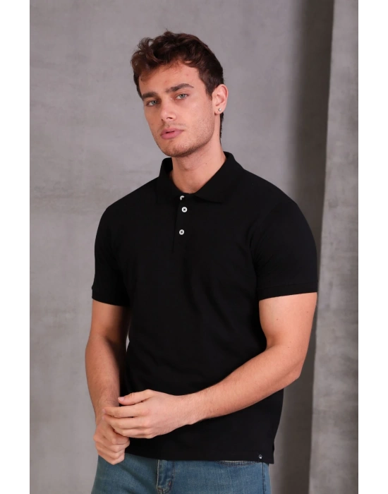 Erkek Slim Fit Pamuklu Yumuşak Doku Nefes Alan Kumaş Yakalı Tişört