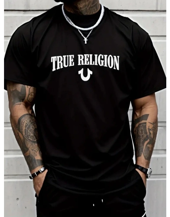 Erkek True Religion Baskılı Süprem T-shirt