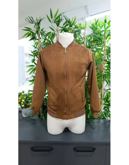 Erkek önden Fermuarlı Içi Astarlı Süet Ceket