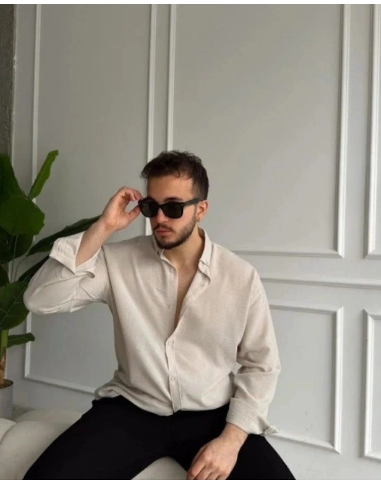 Erkek Uzun Kollu Regular Sofya Keten Gömlek