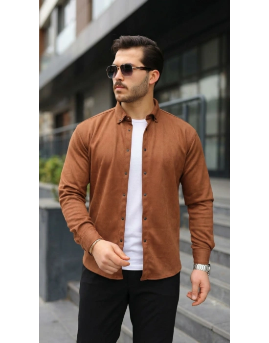 Erkek Uzun Kollu Süet Gömlek