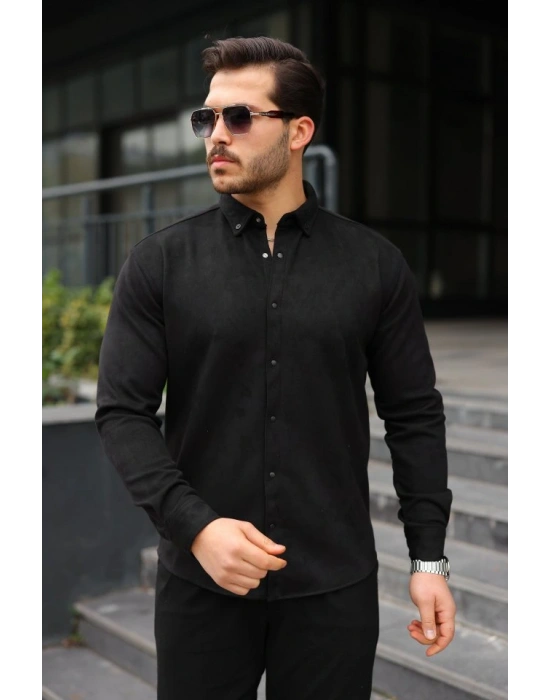 Erkek Uzun Kollu Süet Gömlek