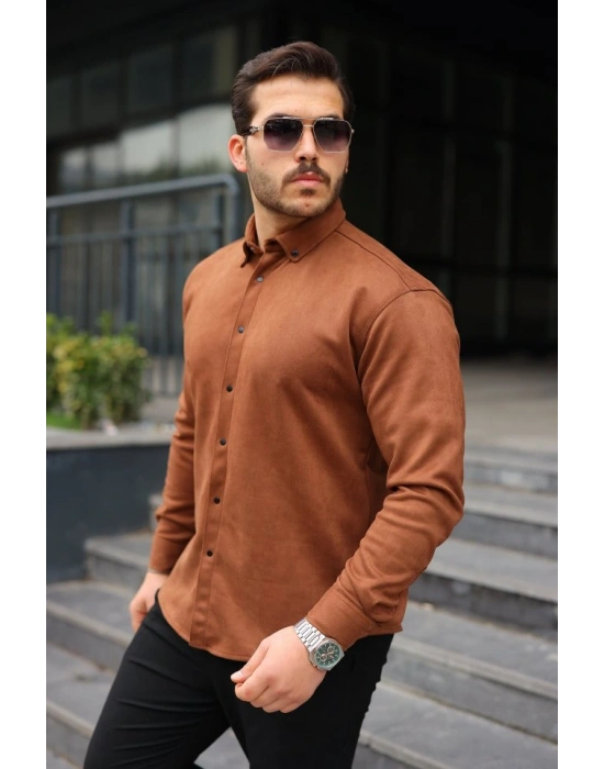 Erkek Uzun Kollu Süet Gömlek