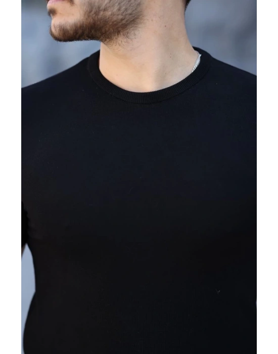 Erkek Viskon Kumaş Bisiklet Yaka Basic Tişört