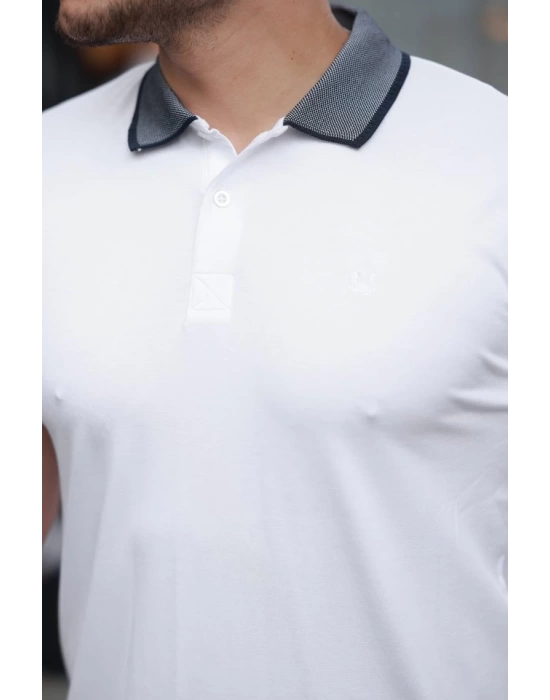 Erkek Yakalı Kagi Kumaş Kısa Kollu T-shirt