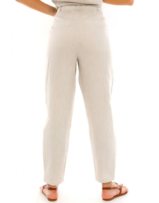 Fermuarlı Düğmeli Cepli Paçası Düğmeli Rahat Ve Şık Pantolon