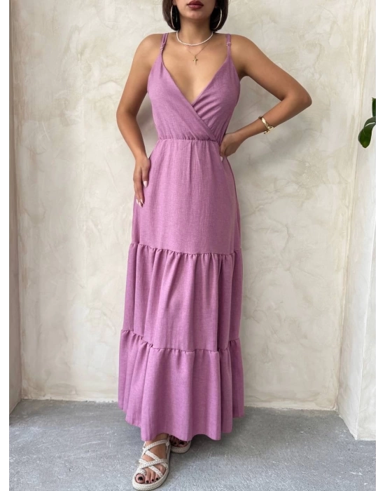Fırfırlı katlı elbise s255049