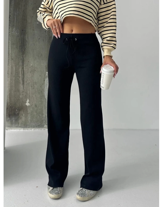 Fit comfort siyah salaş pantolon A6011