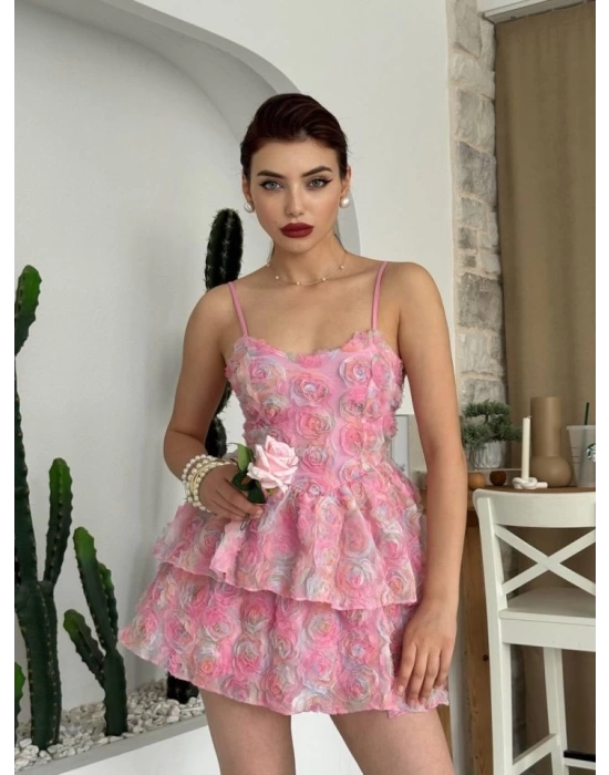Flora İp Askılı Elbise