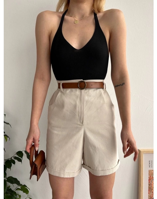 Gabardin kumaş şort