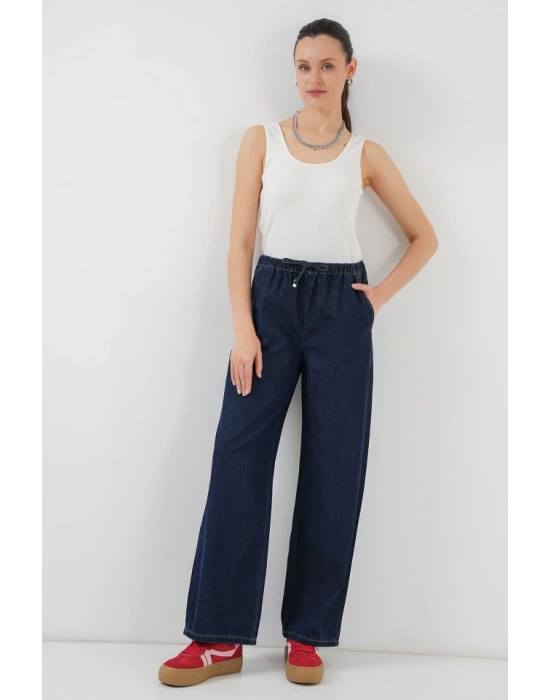 Geniş Paça Kot Pantolon 6706 - Lacivert