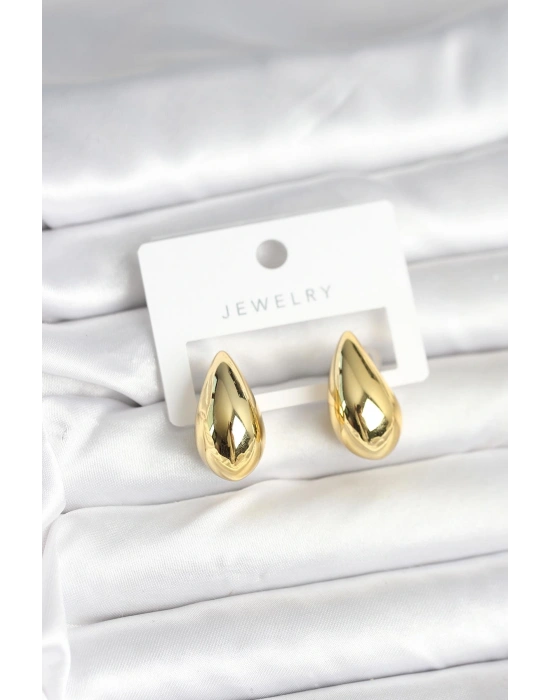 Gold Renk Damla Küpe 24 mm