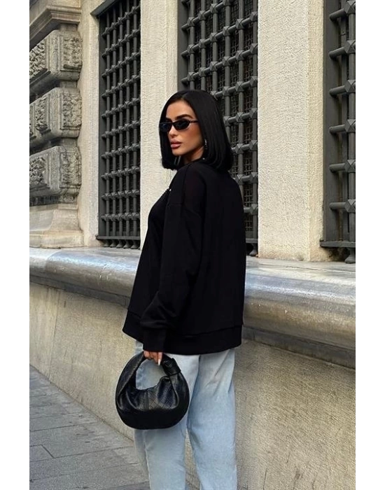 Gümüş Taşlı Sweatshirt 8052
