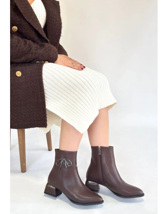 Harly Kahverengi Cilt Topuklu Bot