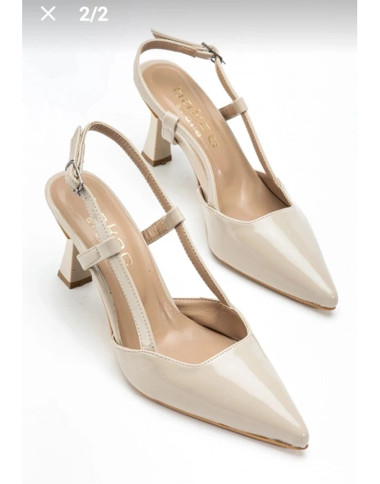 Hoost Bej Rugan Topuklu Ayakkabı