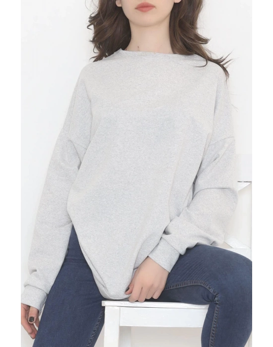 Baskılı Oversize Bisiklet Yaka T-shirt - Siyah